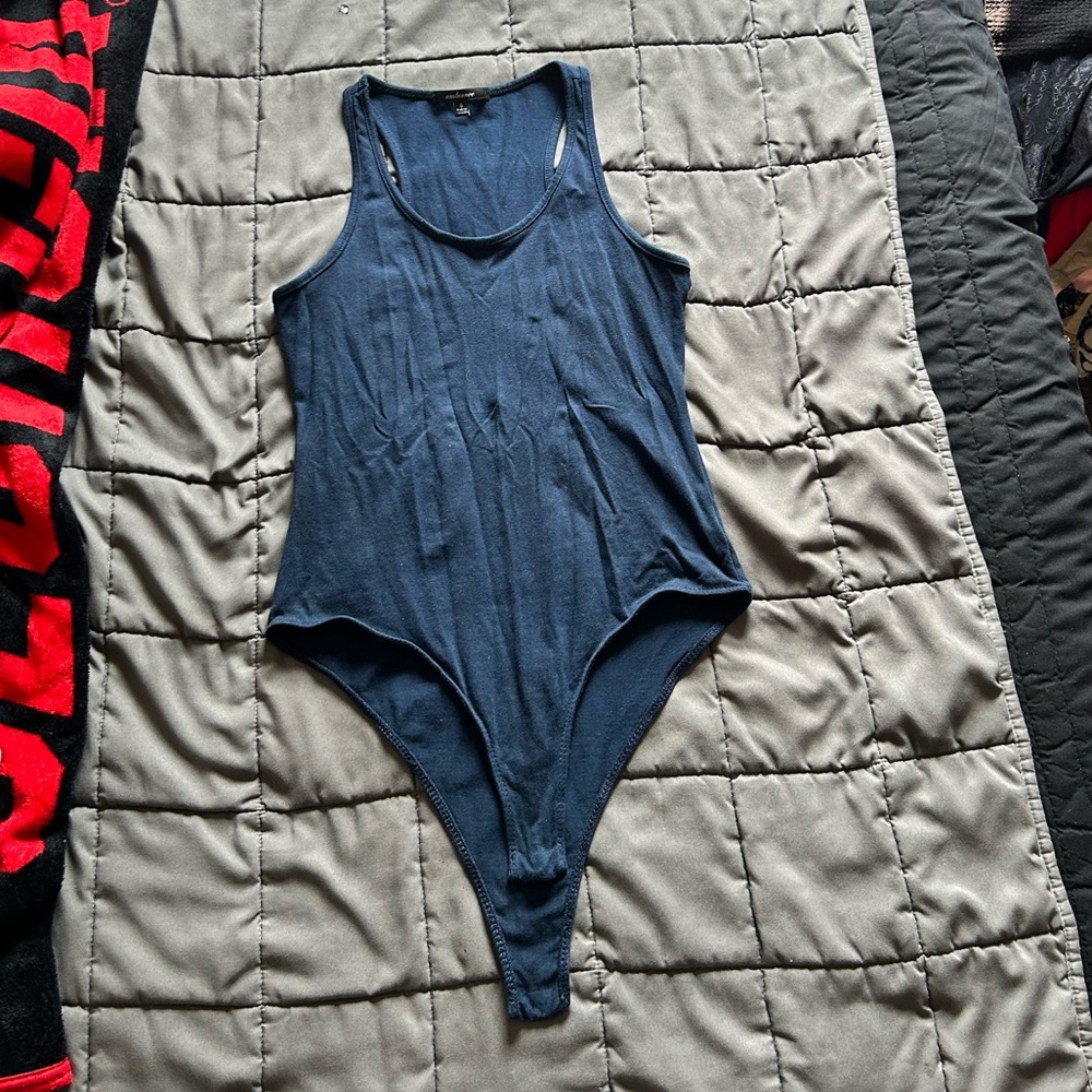 Navy Blue Sleeveless Bodysuit